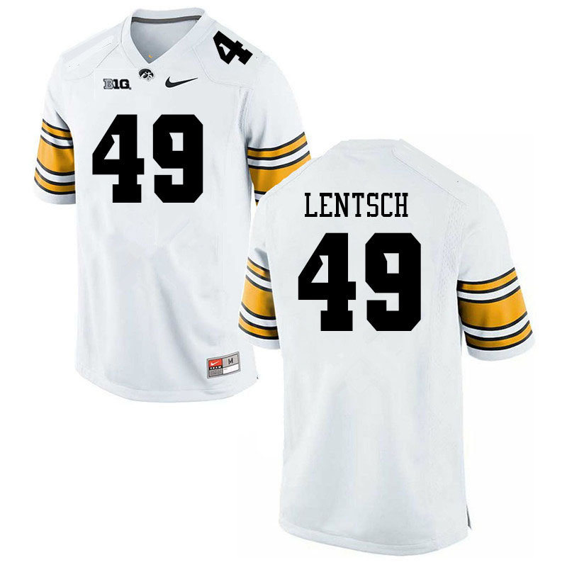 Men #49 Andrew Lentsch Iowa Hawkeyes College Football Jerseys Sale-White - Click Image to Close